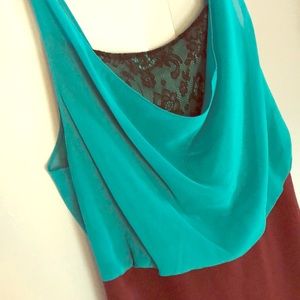 Multi fabric dress